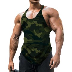 Men Gym Vest Bodybuilding Muscle Stringer Camouflage Tank Fitness Top