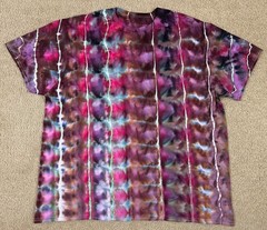 Handmade Ice Tie Dye T-Shirt 2XL Mens Womens Soft Cotton Blue Maroon Rolled