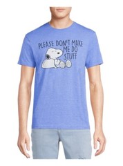 PEANUTS SNOOPY Men’s Size S (34-36) Graphic T-Shirt Short Sleeve • Blue