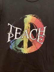 Peace Sign Teach Peace XL Black T Shirt