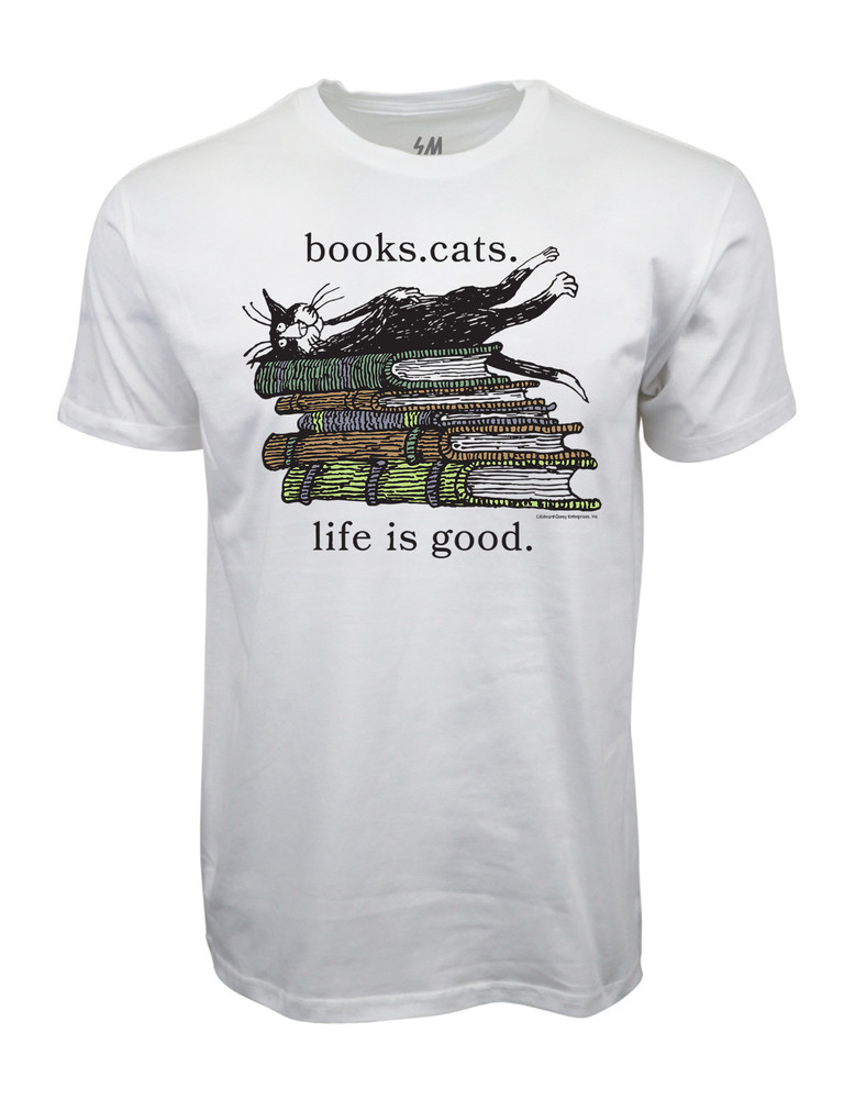 Books Cat Life Is Good Graphic T shirt