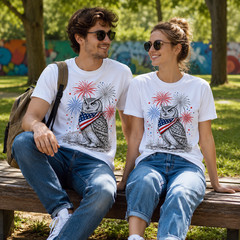 America’s 250th Patriotic Fireworks Owl Animal Lovers T-Shirt
