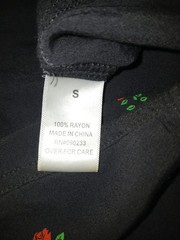 Pac Sun Mens Button Down Black Shirt with Red Rose Pattern, Rayon Size S