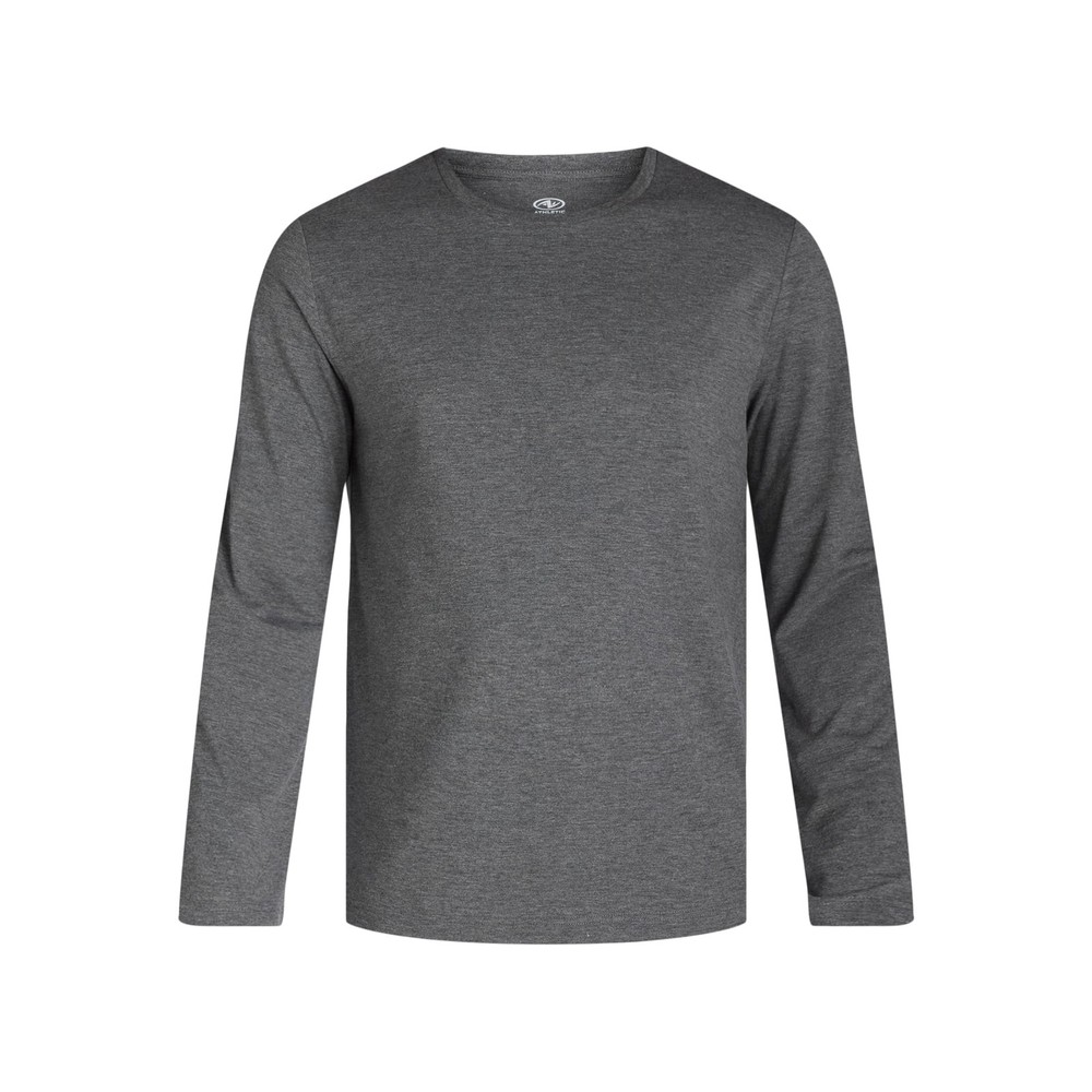 Men’s Long Sleeve Tri-Blend Crew Neck Tee Shirt, Large, Gray, Athletic Works