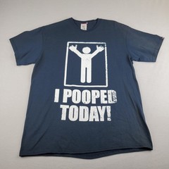 I Pooped Today Shirt Mens Large L Black Cotton Funny Bathroom Humor Graphic Joke