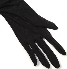 Women’s Super Long Stretchy Ruched Mesh Tulle Sheer Gloves Costume Opera Part…