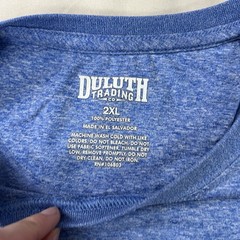 Duluth Trading Co Shirt Mens 2XL XXL Blue Stretch Breathable Tee Logo EUC