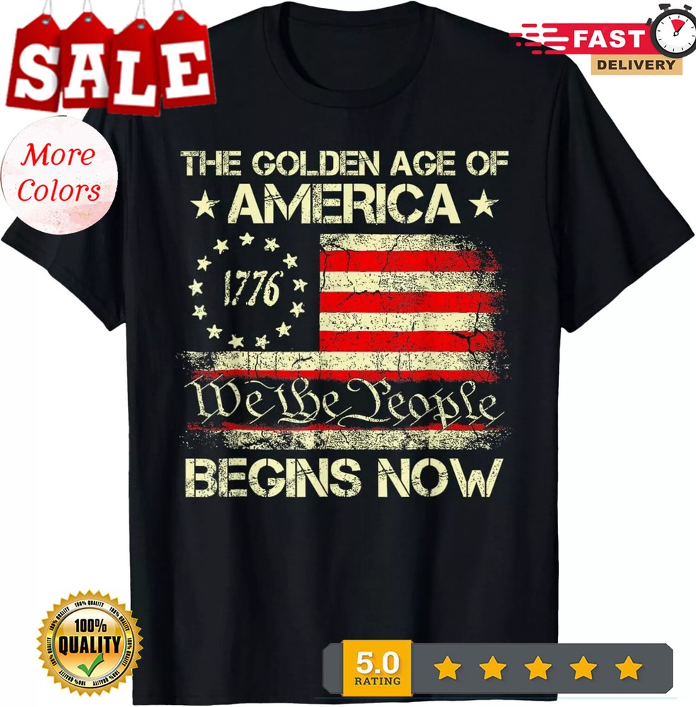The Golden Age Of America Begins Right Now USA Flag Vintage Unisex T-Shirt