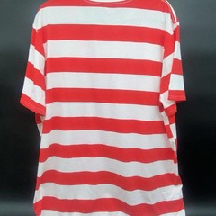 Where’s Waldo Tee Unisex 2XL Red White Striped Graphic Shirt Geekcore Novelty