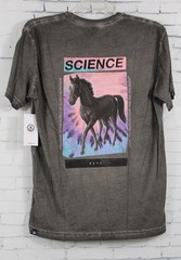 Neff Science Washed Short Sleeve Tee T-Shirt, Men’s Large, Charcoal Grey New