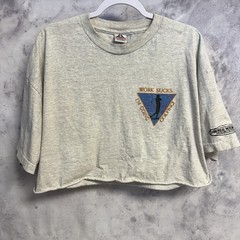 Vintage 90s Work Sucks Im Going Golfing T Shirt Size 2XL Gray Cropped Golf