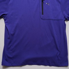 Puma T Shirt Mens XL Open Road Purple Zipper Pocket Athletic Short Sleeve
