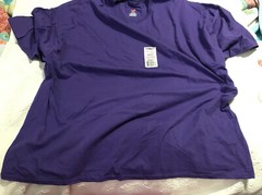 NWT Pair Unisex Adult 62″ Chest/Bust Size 5XL T-shirt Tops Soild Purple S/S AsIs