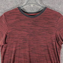 Nike AOP Shirt Mens XL Maroon Dri-Fit Spell Out All Over Print Short Sleeve