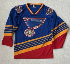 Rare Bassnectar 808 ATS Hockey Jersey St. Louis Blues DJ Sewn Patches S/M