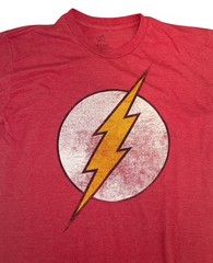 DC Comics The Flash Logo T Shirt Mens M Red Distressed Graphic Tee
