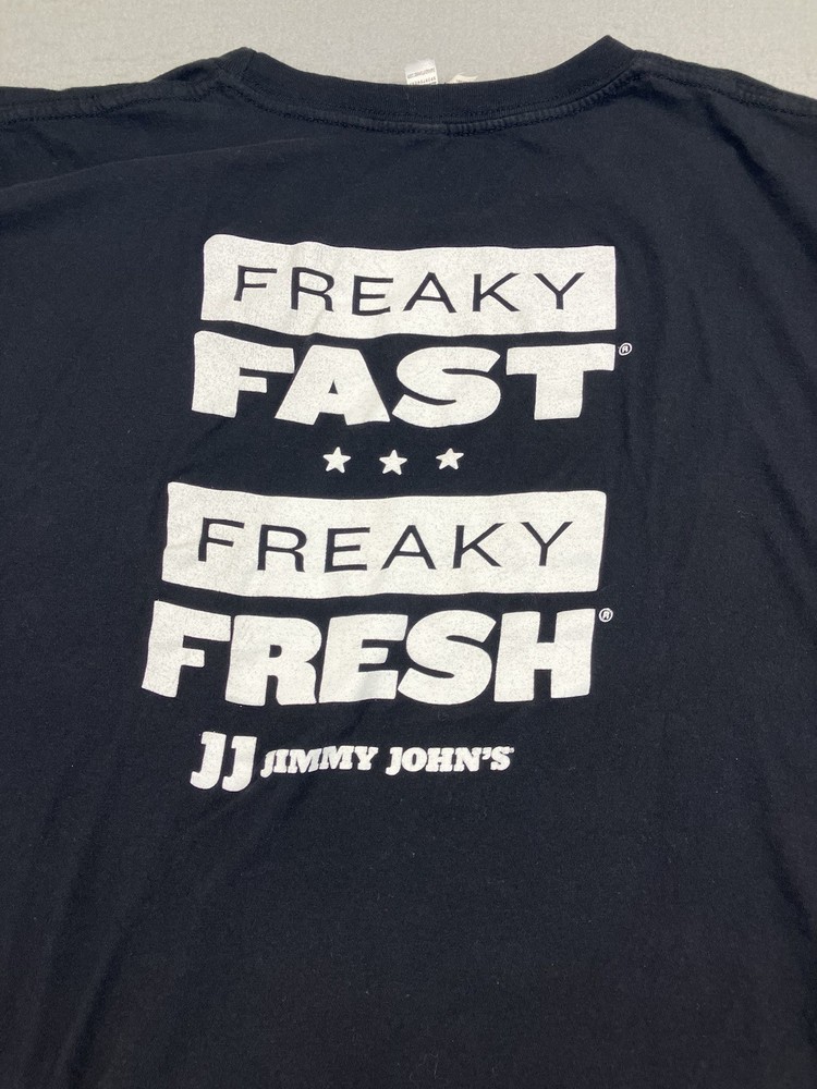 Jimmy Johns Employee Shirt Adult L Black (looks Smaller)Freaky Fast Freaky Fresh