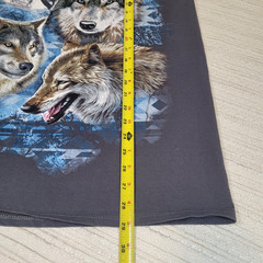 Wolf Moon Nature Graphic NEW Shirt Gray Mens Large Wilderness Fruit Of The Loom