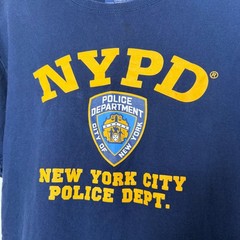 Y2K NYPD Graphic T-Shirt Mens Medium Navy Blue Police Department NYC Vintage