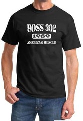 1969 Ford Mustang Boss 302 American Muscle Car Design Tshirt NEW FREE SHIP
