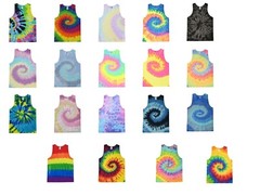 Multi-Color Tie Dye Tank Tops Sleeveless T-Shirts Adult S to XXXL Cotton