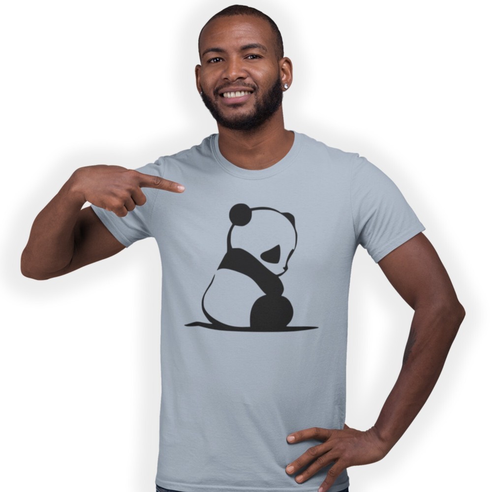 Cuddly Panda Cartoon Style Hand Printed T-Shirt Gift Size S – 3XL
