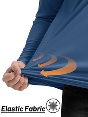 TACVASEN Sun Protection Shirts for Men Long Sleeve 1/4 Medium, #01blue Grey