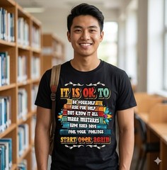 Mental Health Make Mistakes Be Yourself Inspirational T-Shirt – H057