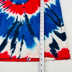 Authentic Pigment Mens Tie Dye T-Shirt Red White Blue Spiral Cotton Large L