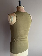 Mil-Tec Tank Top Vest Mens Size M Olive Green Cotton Graphic Print