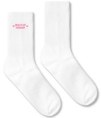 1 Pair Womens Cute Bridesmaids Socks White Embroidery Wedding Bridal Party
