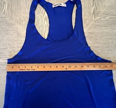 Addicted Men Bright Blue Tank Top Muscle ,Clubwear, Workout Sz. L/34 Rubber Logo