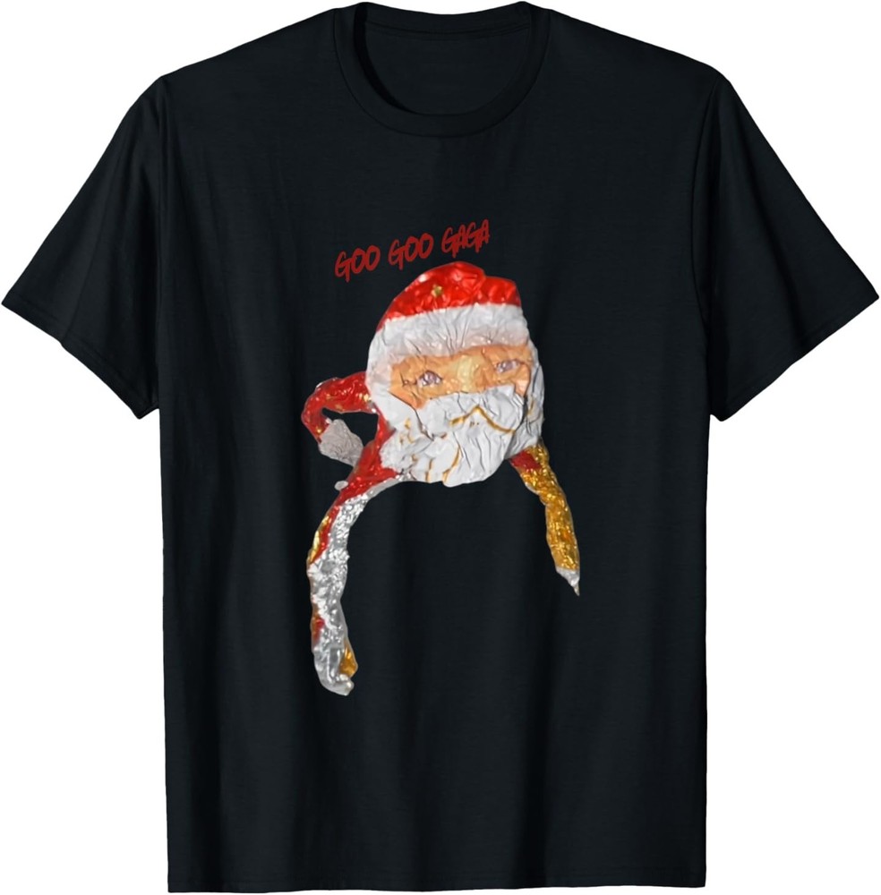 Goo Goo Gaga Santa Claus Black T-Shirt