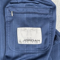 Nike Air Jordan Shirt Mens XXL Blue Pinstripe Jumpman Logo Long Sleeve Pocket