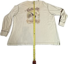 Authentic 67 Worldwide Sportsman Long Sleeve Thermal Tee Shirt Beige 2XL Fishing