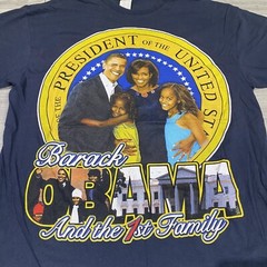 VINTAGE President Barack Obama First Family T-shirt Men’s Large Rap Tee Graphic