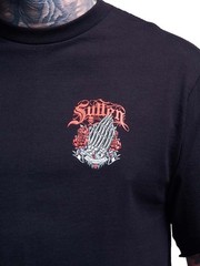 Sullen Men’s Loyal Till Death Standard T-shirt Praying Skeleton Hands Tattoo Tee