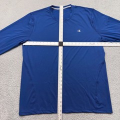 Champion Double Dry 516374 Mens XL Blue L/S Polyester/Spandex Performance Shirt