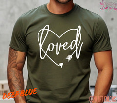 Unisex Loved Cursive Heart T shirt Men T shirt Women valanity Romantic
