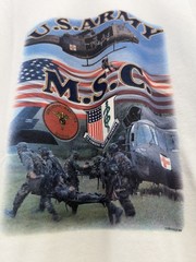 Hanes Heavyweight XL White U.S. Army M.S.C. Graphic Print Crew Neck Tee