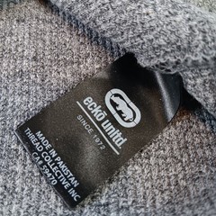 Ecko Unltd Thermal T Shirt Mens Med Heather Gray Waffle Knit Long Sleeve Rhino