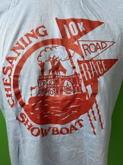 CHESANING MICHIGAN Showboat T-Shirt Large (fits smaller) Blue Vintage 80’s Race