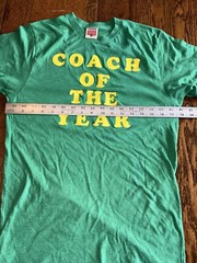 Homage Coach Of The Year Tee Shirt Green Yellow Medium Retro Style Made USA