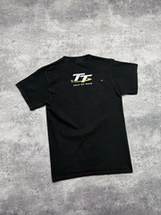 Vintage Isle Of Man TT Races Motorbike Racing Road Black T-Shirt Tee 90s