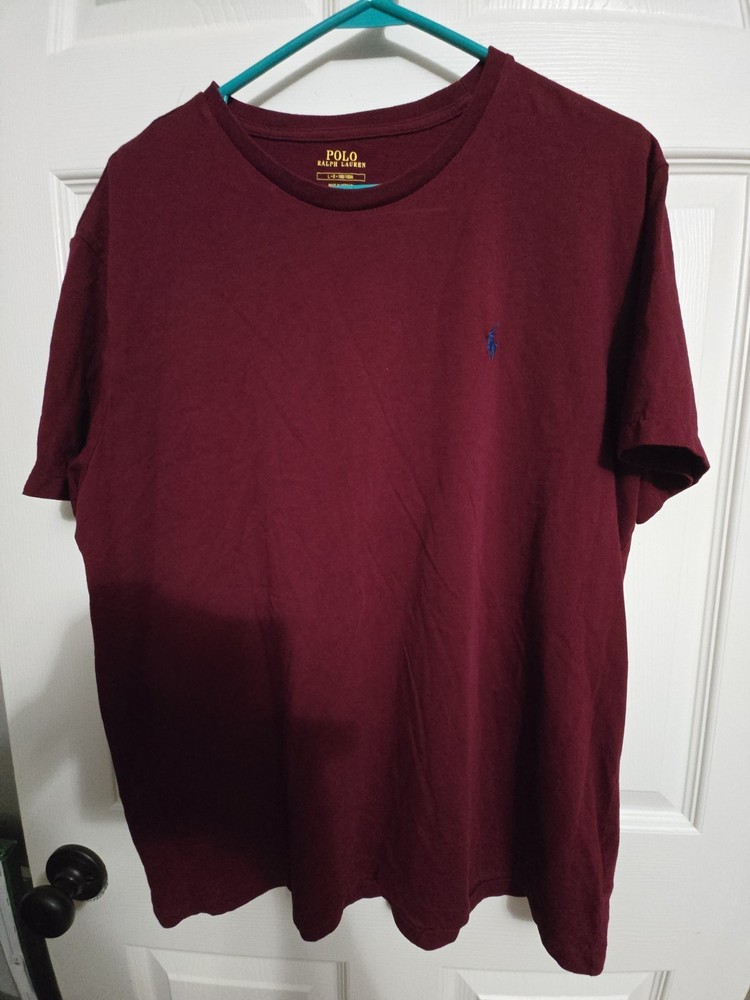 Polo Ralph Lauren Classic Fit Maroon T-Shirt Men’s Size L Crew Neck Pony Logo