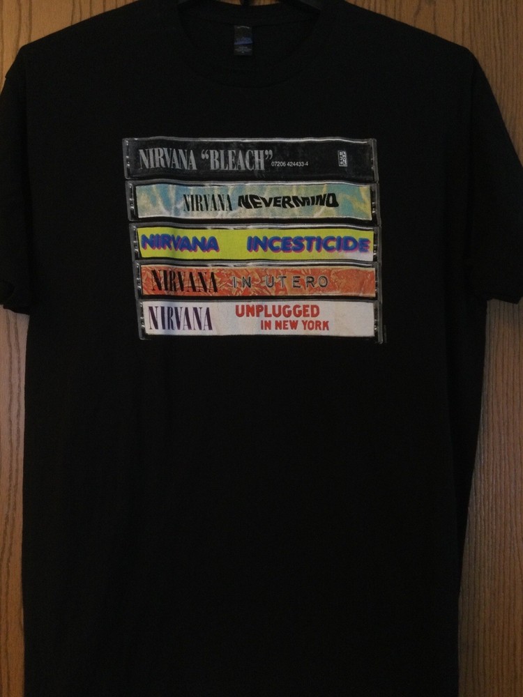 Nirvana – Cassette Images Of Five Best Selling Tapes -2017/Black Shirt/XL/Tultex
