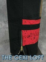 Mens Extended T-Shirt Black Red Raised 3D Gold Foil 23 with Zips VICTORIOUS