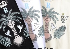 RHUDE Men Coconut Tree High Quality Leisure Cotton Short Sleeve T-Shirt M-2XL