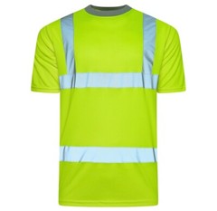 Mens Hi Vis Workwear T-Shirt High Visibility Tee Reflective Safety Security Top
