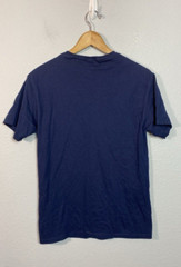 Men’s Huge Front Graphic Howling Wolves T-shirt Small Blue Screen Print Wolf